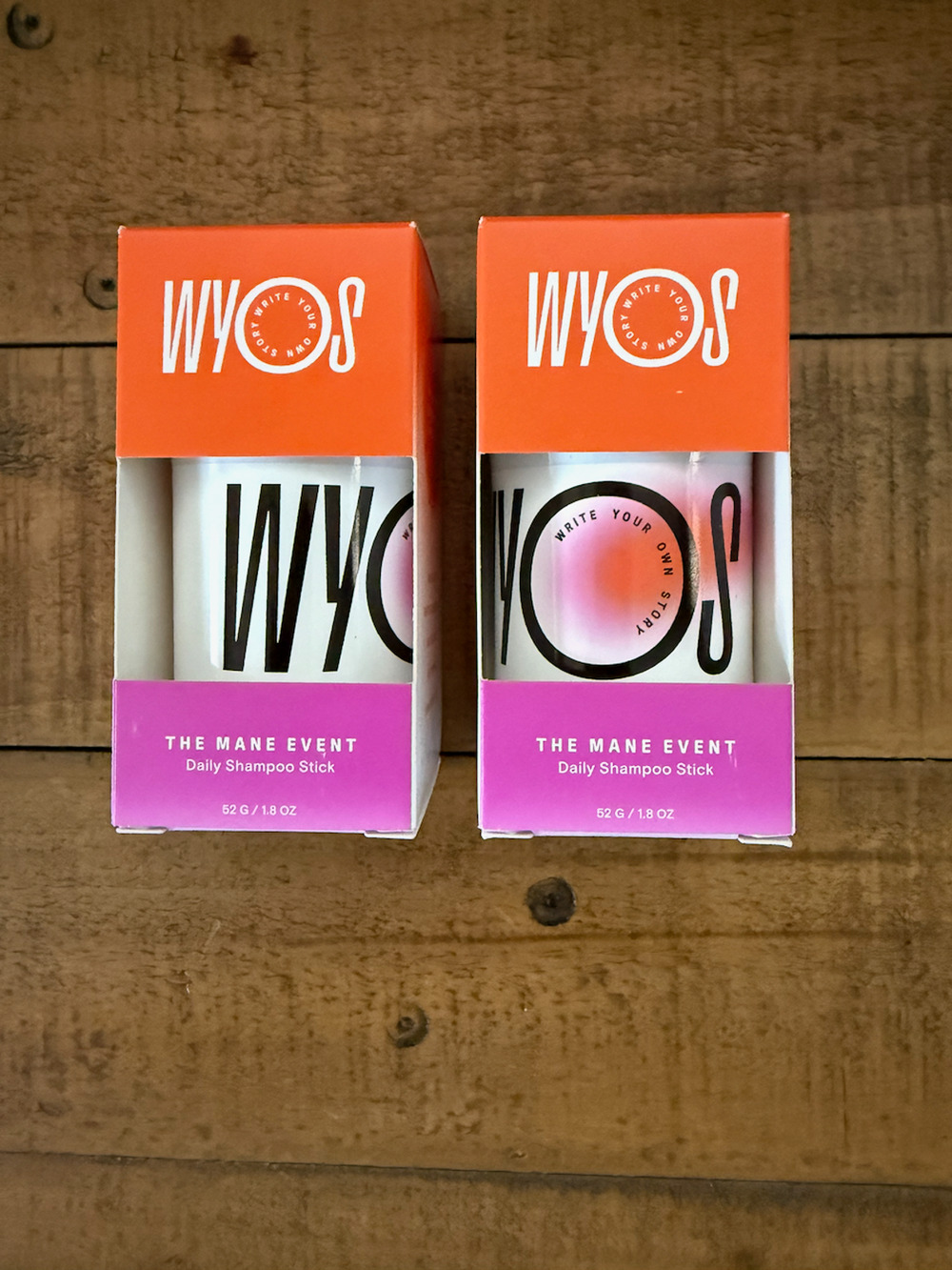 WYOS The Mane Event Daily Shampoo Stick 2 X 1.8oz 52g Vegan Sulfate Free Travel